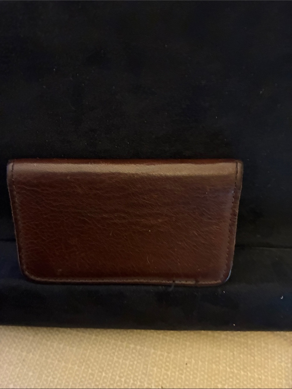 Down Home Brown Leather Card Wallet Mount Vernon, Ohio 1969-Vintage